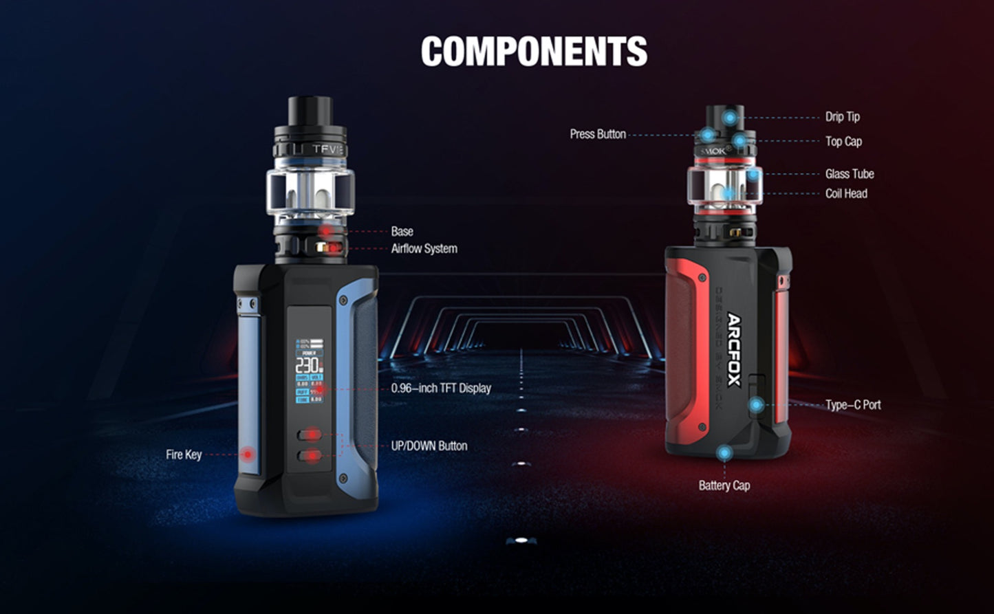 Smok Arcfox Kit - Unleash Quick-Fire Power with 230W & Dual 18650 Batteries