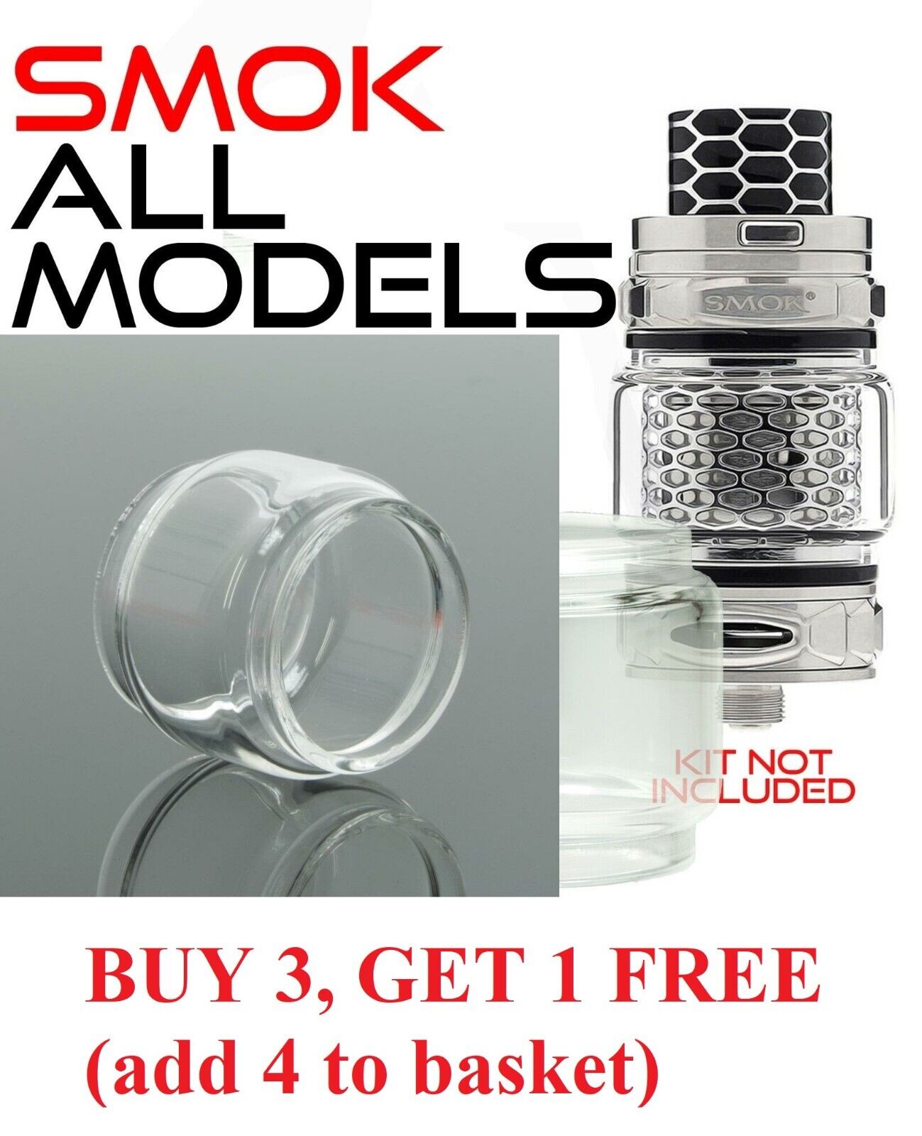 x1 SMOK Bubble Glass for Tanks Kits All Vape Models UK Free & same Day Dispatch