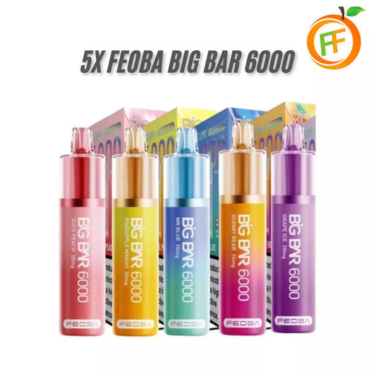 FEOBA | Big Bar 6000 Vape Kit 20mg vape 6000 Puffs | Box of 5