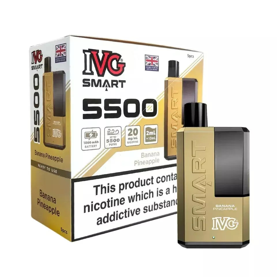 IVG SMART 5500 Vape Big Puff Vape All Flavours | Box of 5