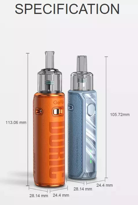 VOOPOO DORIC E Pod Kit 25W - 1500mAh Built ITO Replacement Pods - UK