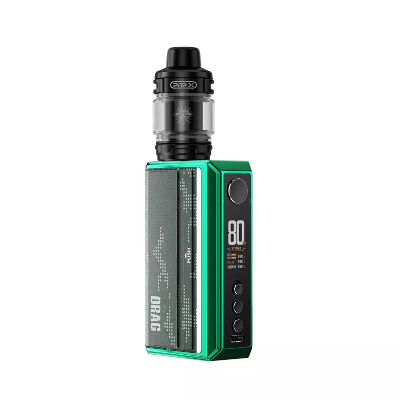 Voopoo Drag 5 Vape Kit – 177W Power, Dual 18650 Batteries, UForce-X Tank, PNP-X Coils, GENE TT2.0 Chip, Adjustable Airflow & USB-C Charging