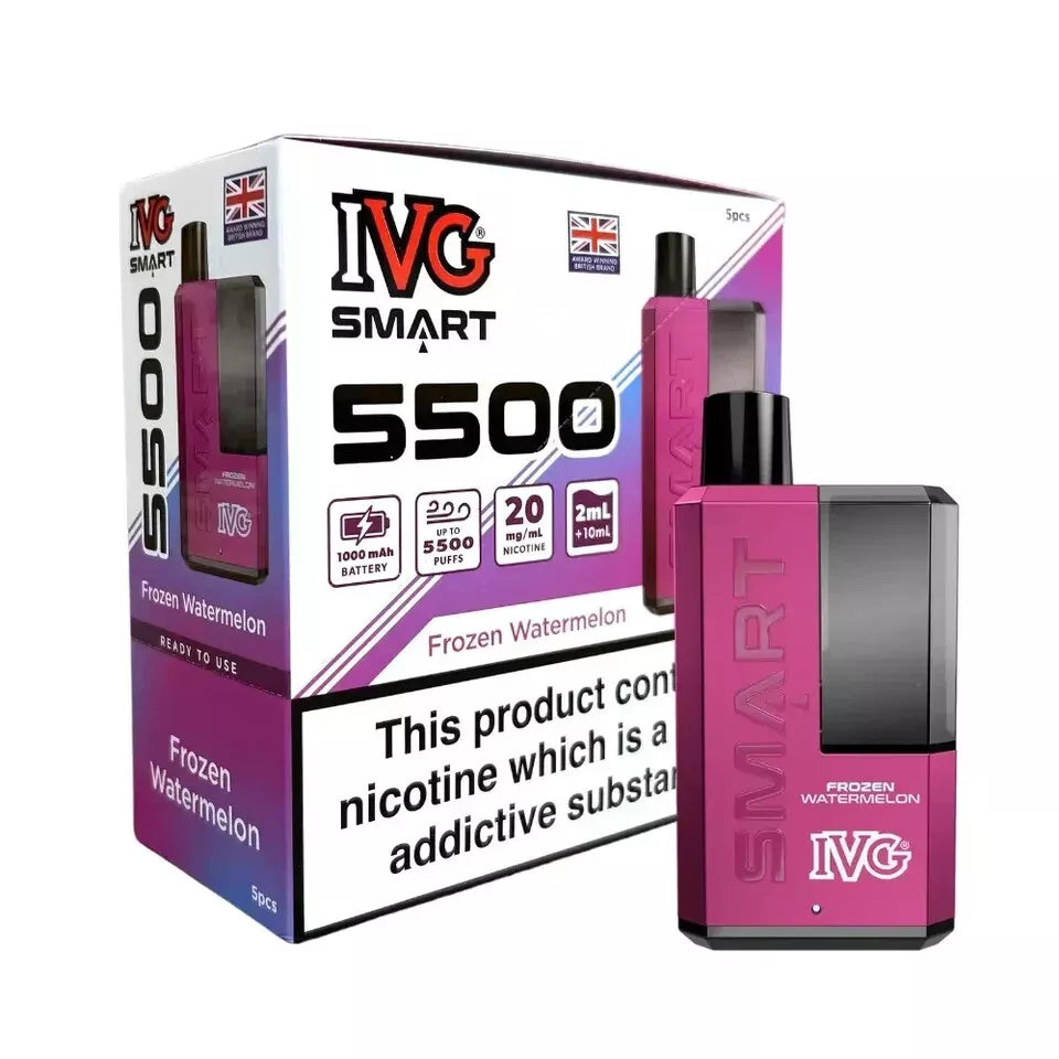 IVG SMART 5500 Vape Big Puff Vape All Flavours | Box of 5