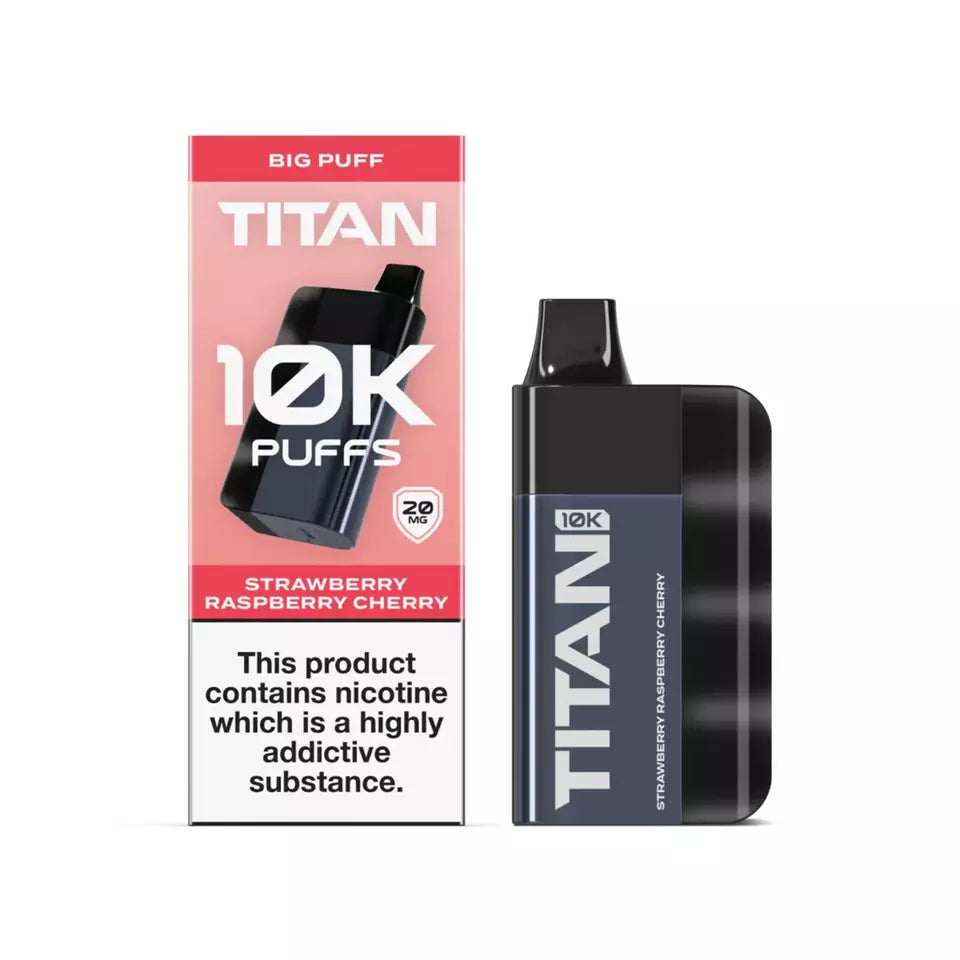 Titan 10K | Pre-Filled Pod Kit | 10,000 Puff | 20mg Nic Salt | 8x 2ml Fruits Flavours Titan 10K | Pre-Filled Pod Kit | 10,000 Puff | 20mg Nic Salt | 8x 2ml Fruits Flavours