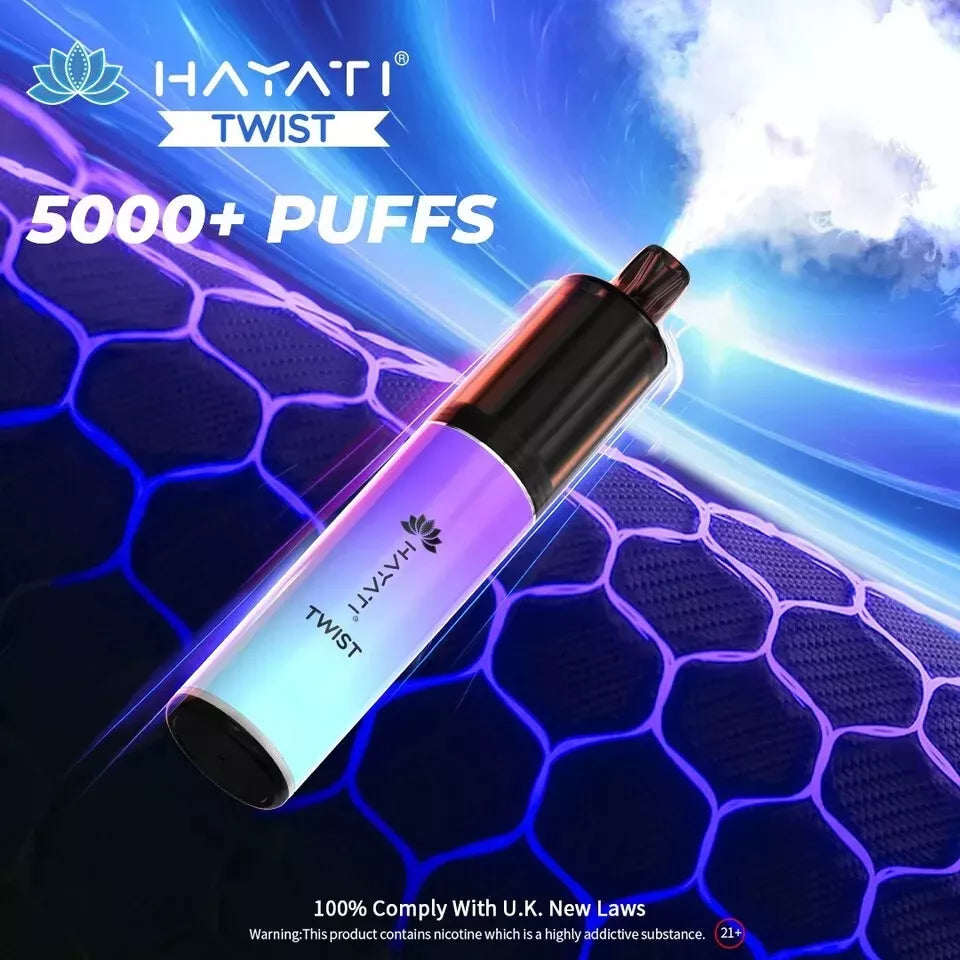 HAYATI TWIST 5000 PUFF Vape Pod Kit 20mg TPD Compliant | Box of 5