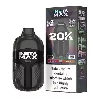 InstaFill InstaMax 20K Vape Pod – 20,000 Puffs, Rechargeable 800mAh Battery, Dual 2ml Tanks, 20mg Nic Salt, Dual Mesh Coil