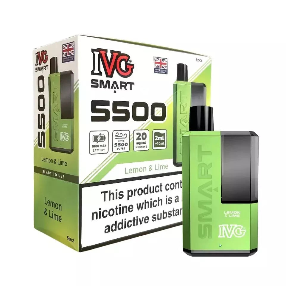 IVG SMART 5500 Vape Big Puff Vape All Flavours | Box of 5