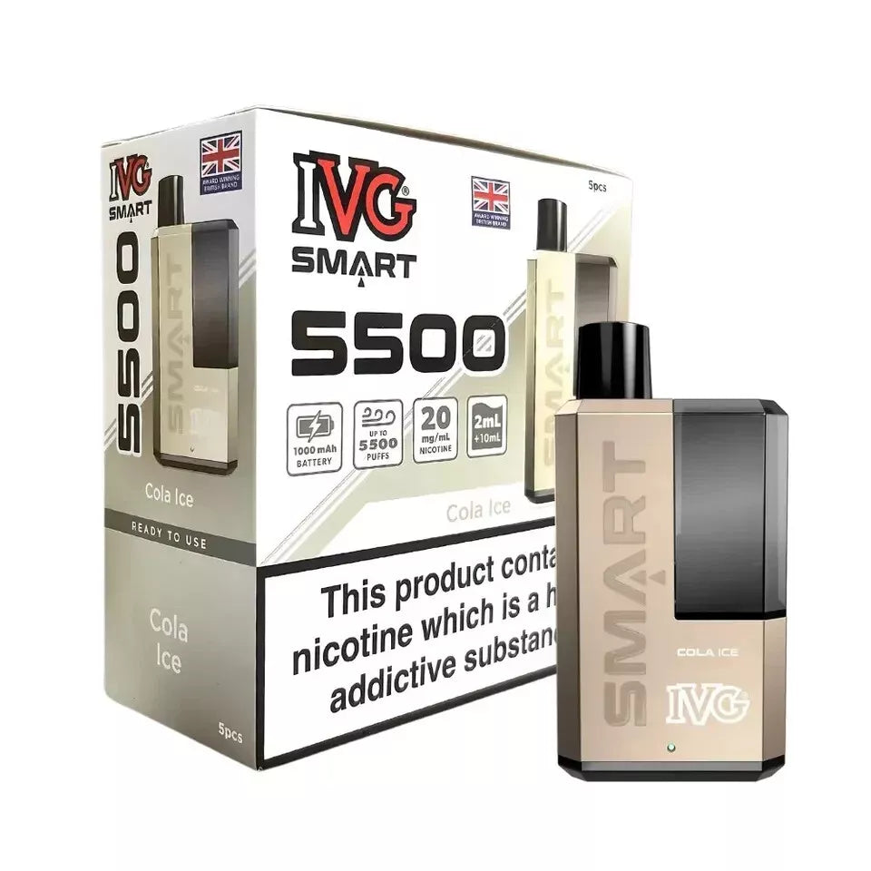 IVG SMART 5500 Vape Big Puff Vape All Flavours | Box of 5