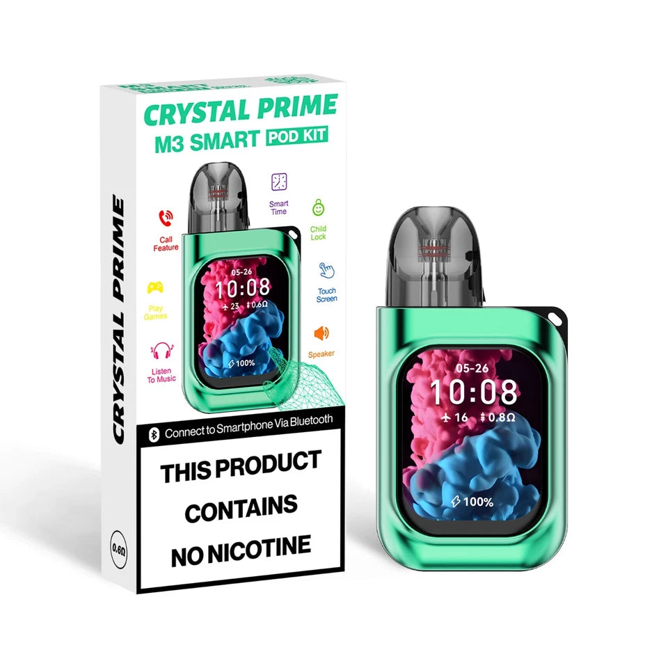 Crystal Prime M3 Smart Pod Kit - Touchscreen, Bluetooth, No Nicotine