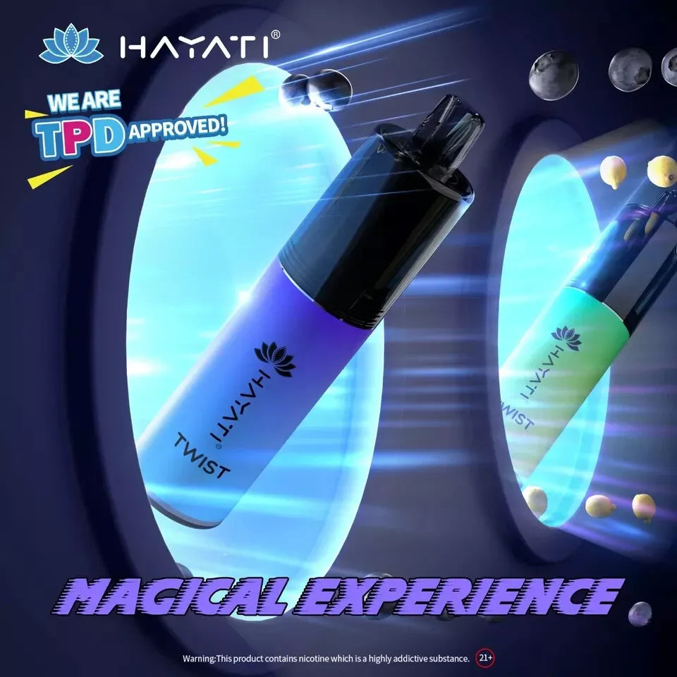 HAYATI TWIST 5000 PUFF Vape Pod Kit 20mg TPD Compliant | Box of 5