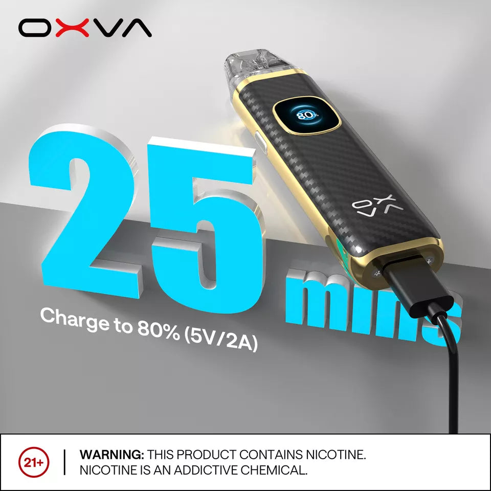 Oxva Xlim Pro 2 Pod Vape Kit – 1300mAh Battery, 5-30W Adjustable Output, 0.56-Inch HD Screen, Auto-Draw, V3 Top Fill Pod Compatibility, Type-C Charging