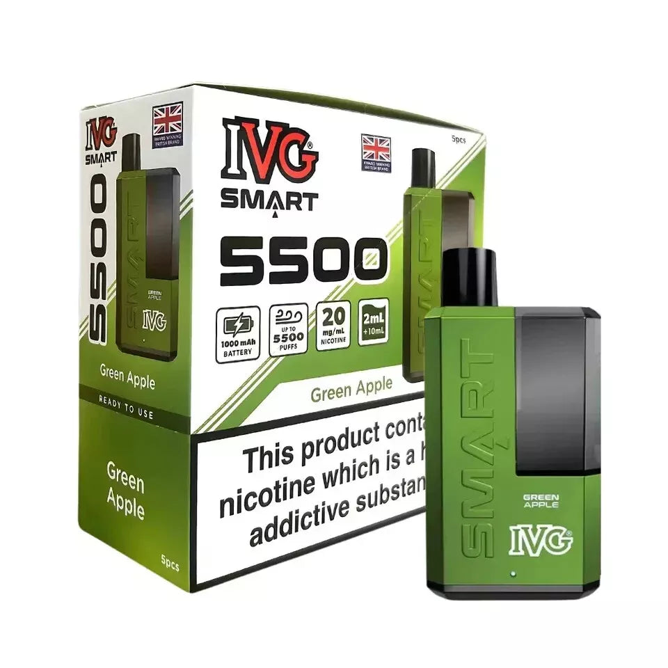 IVG SMART 5500 Vape Big Puff Vape All Flavours | Box of 5