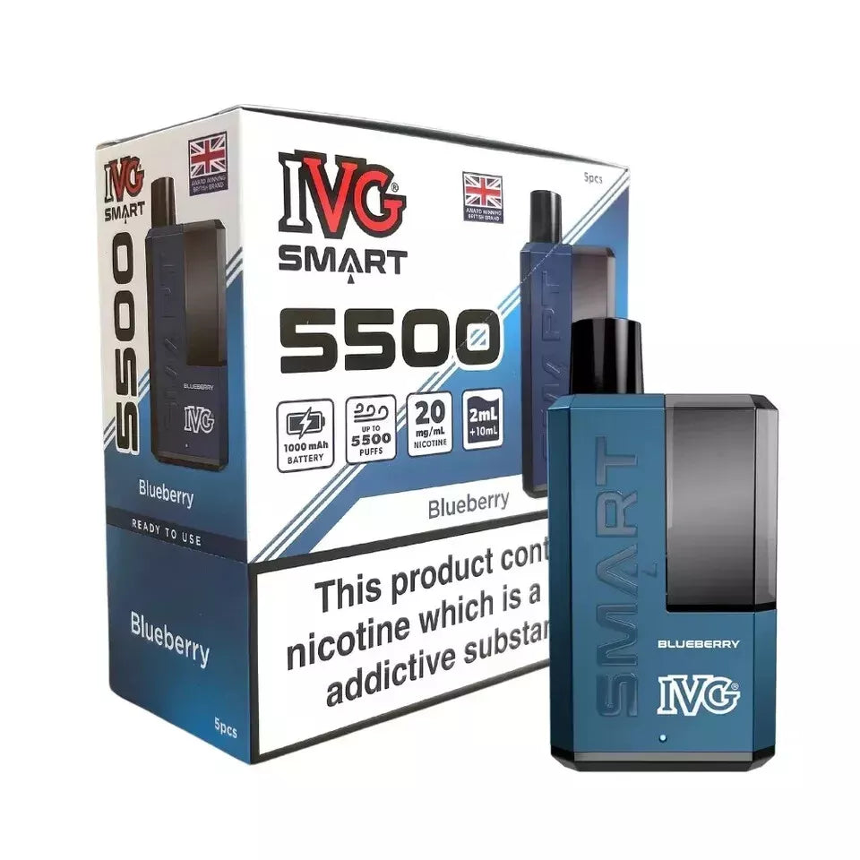 IVG SMART 5500 Vape Big Puff Vape All Flavours | Box of 5