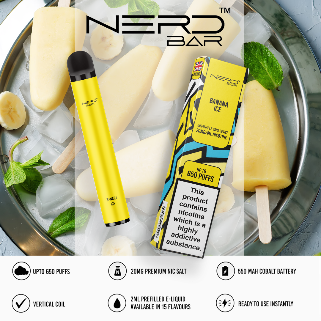 NERD BAR 650 Disposable Pen - 20mg Nicotine Strength - 650 Puffs - 550mAh Battery