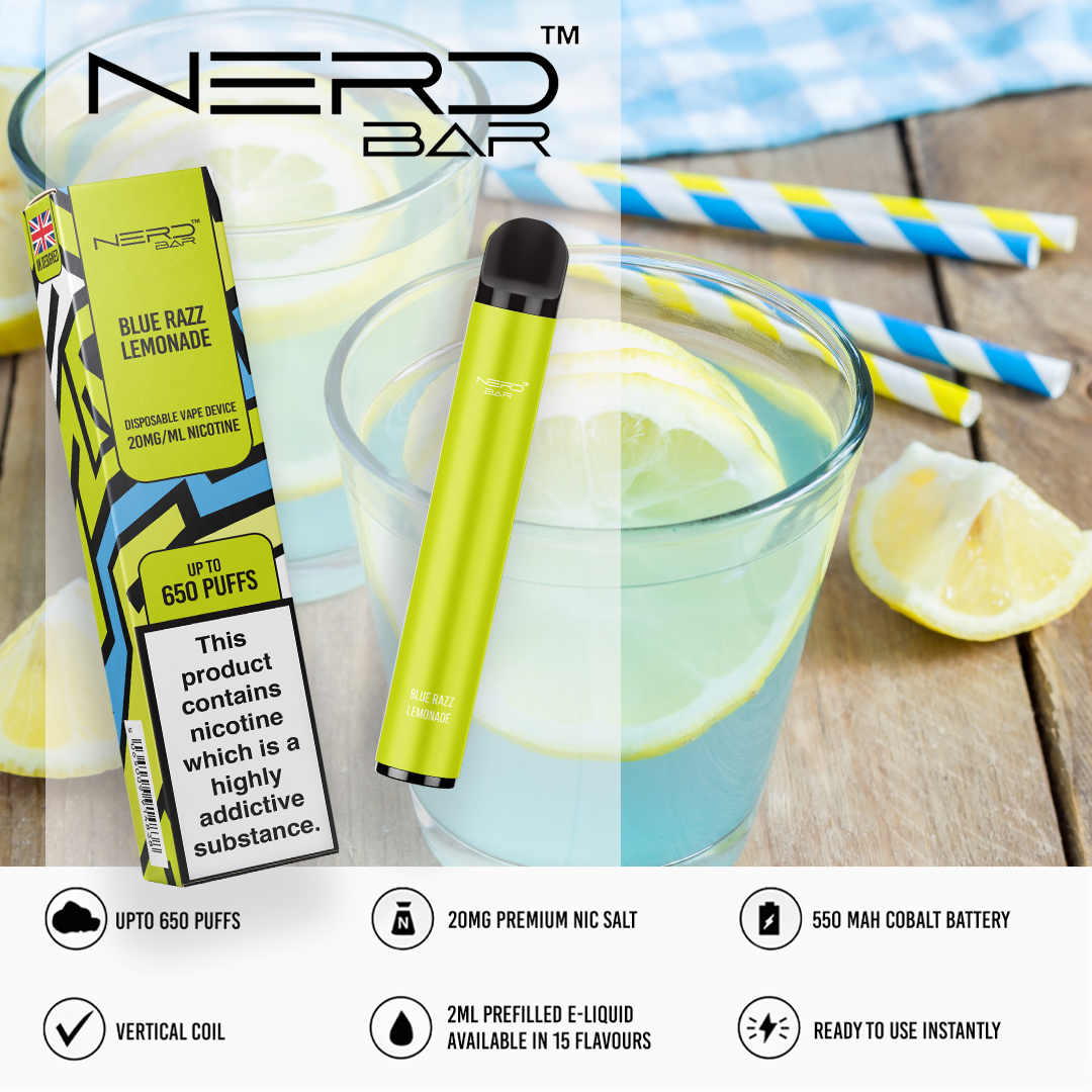 NERD BAR 650 Disposable Pen - 20mg Nicotine Strength - 650 Puffs - 550mAh Battery