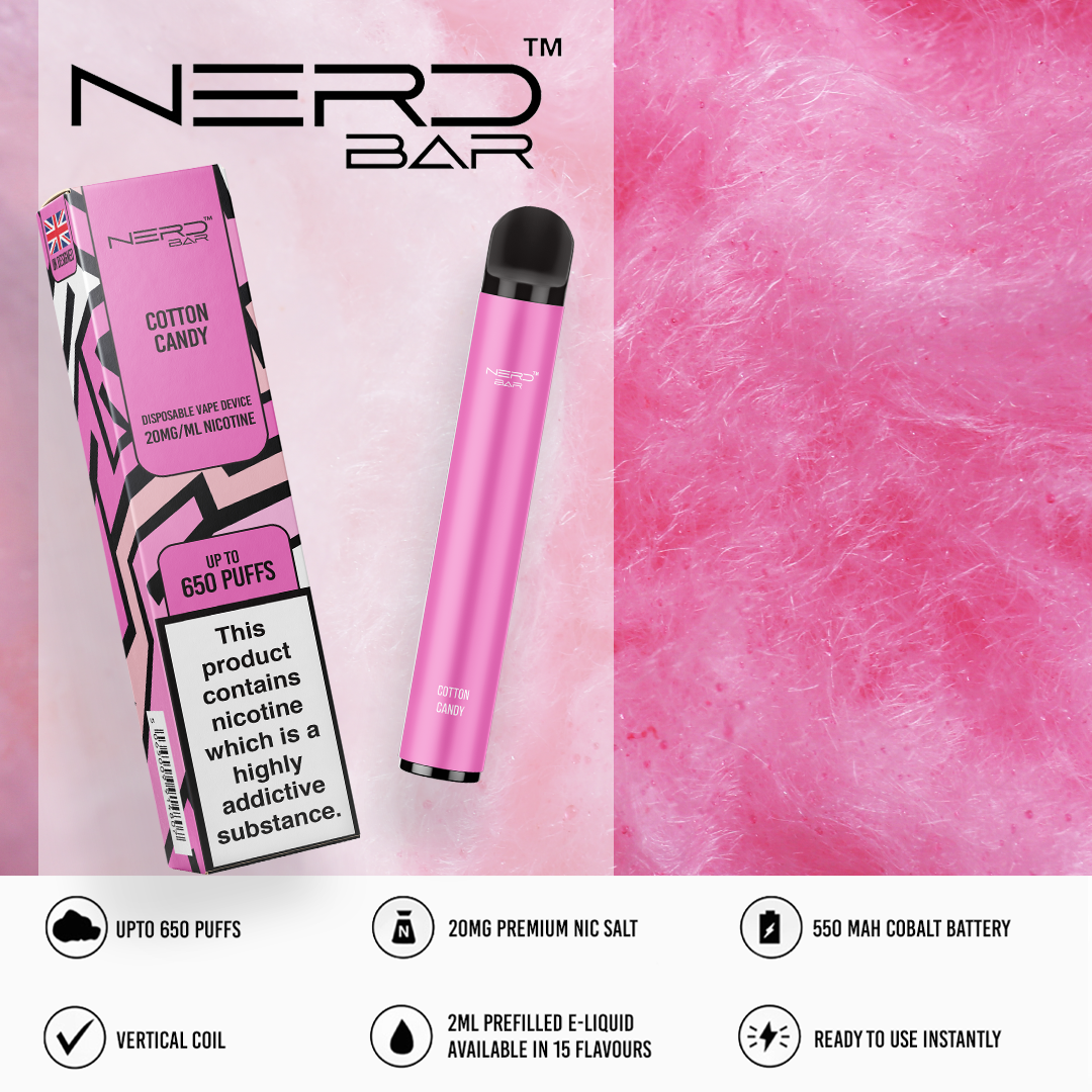 NERD BAR 650 Disposable Pen - 20mg Nicotine Strength - 650 Puffs - 550mAh Battery