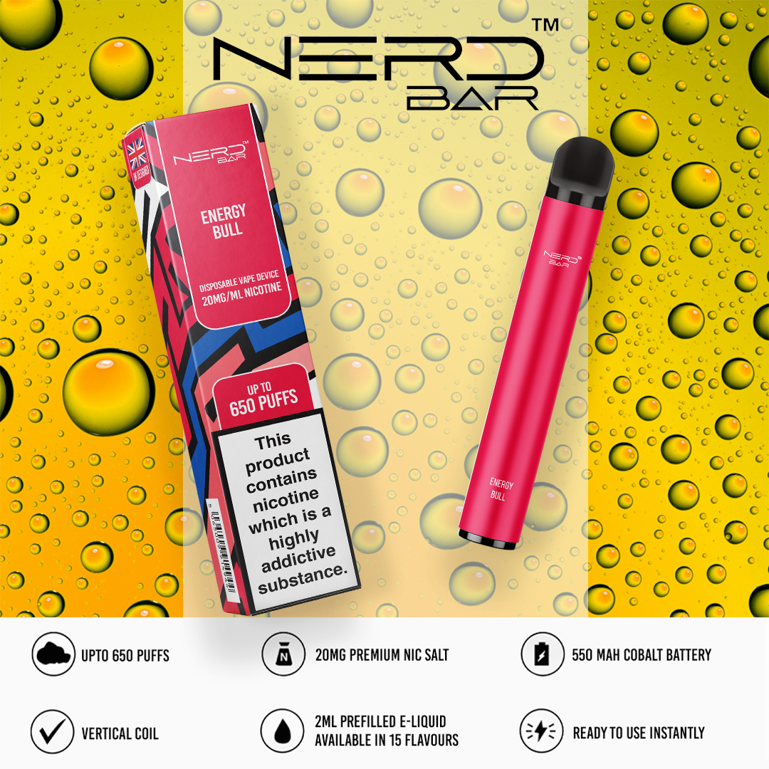 NERD BAR 650 Disposable Pen - 20mg Nicotine Strength - 650 Puffs - 550mAh Battery
