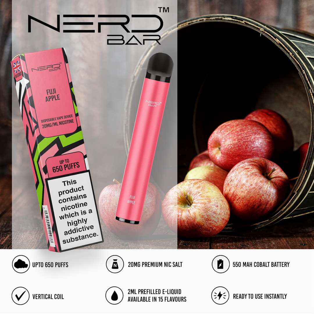 NERD BAR 650 Disposable Pen - 20mg Nicotine Strength - 650 Puffs - 550mAh Battery