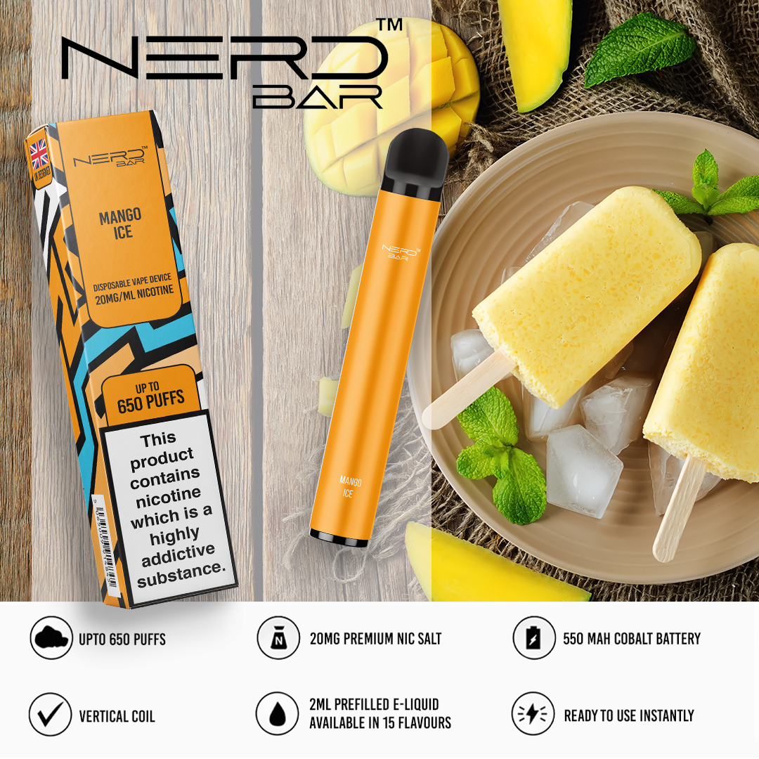 NERD BAR 650 Disposable Pen - 20mg Nicotine Strength - 650 Puffs - 550mAh Battery