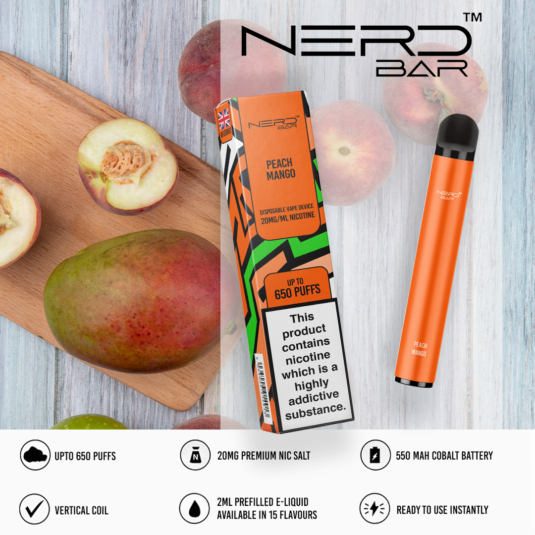 NERD BAR 650 Disposable Pen - 20mg Nicotine Strength - 650 Puffs - 550mAh Battery