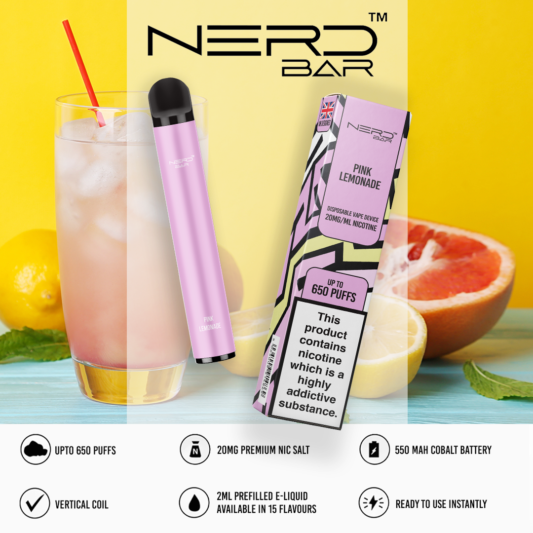 NERD BAR 650 Disposable Pen - 20mg Nicotine Strength - 650 Puffs - 550mAh Battery