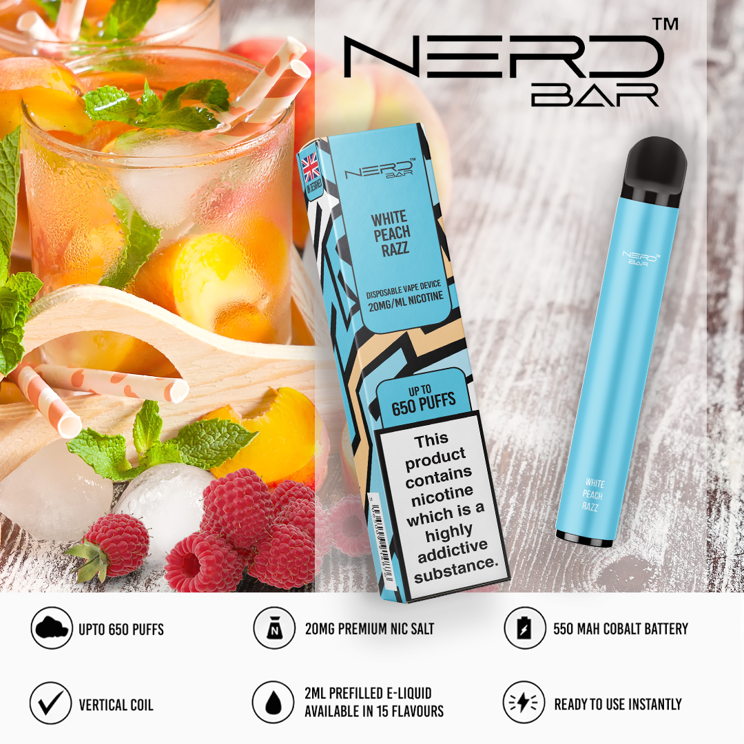 NERD BAR 650 Disposable Pen - 20mg Nicotine Strength - 650 Puffs - 550mAh Battery