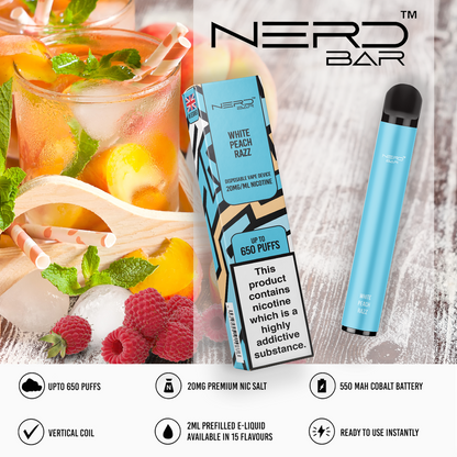 NERD BAR 650 Pen - 20mg Nicotine Strength - 650 Puffs - 550mAh Battery